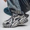 Mens Chunky Sneaker Designer Tire Sole Sport Shoes Fashion Casual Leather Fabric Height Increased Platform Shoes Plus Size 45 46