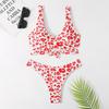 European Style Cross-Split Bikini - Trendy Printed Swimwear
