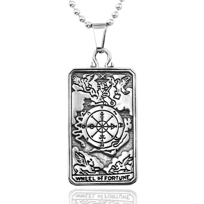 Iron Man Retro Titanium Steel Tarot Card Pendant - Minimalist Cross Stainless Steel Dog Tag