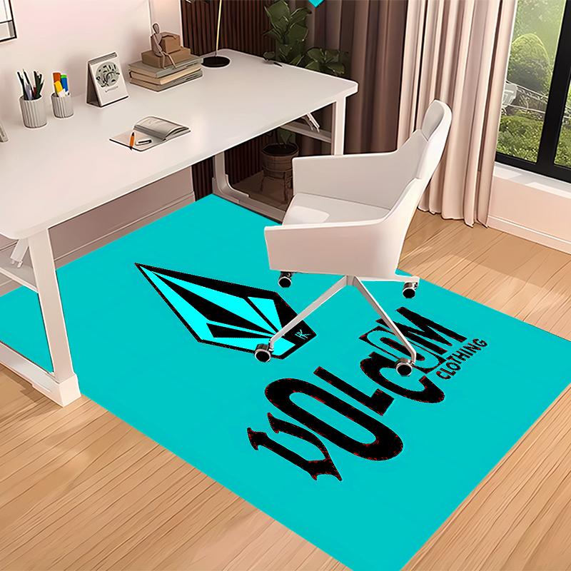 1pc V-VOLCOM LOGO5 Print Area Rug - Soft, Washable Non-Slip Indoor Mat for Office Chairs, Living Room, Home Office Decorative Rug