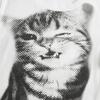 Harajuku Mosaic Cat Print Oříznutý Top Ležérní Základní Trička s dlouhým rukávem Crew Neck Přiléhavá trička Y2K