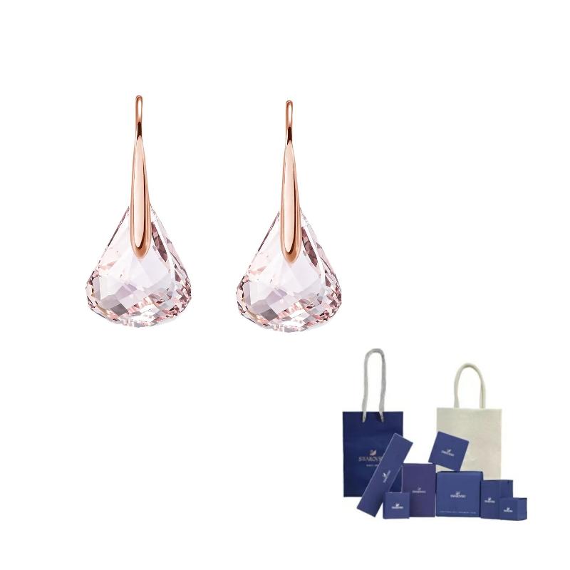 Swarovski Lunar Earrings Womens F-Original Brand Box And Bag розовый