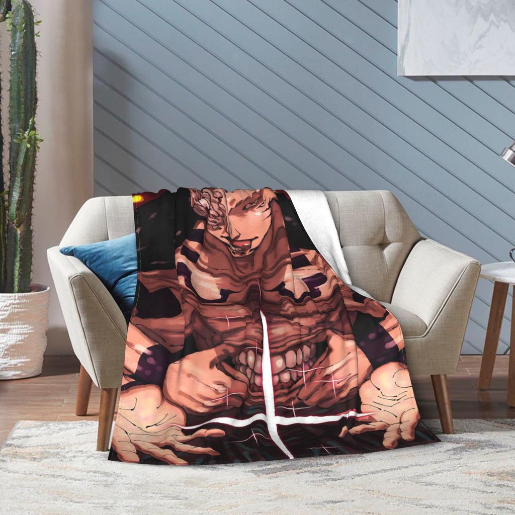 Sukuna Ryomen Jujutsu Kaisen Decken Samt Herbst/Winter Multifunktionale Super Warme Überwurfdecke für Bett Reisen Bettüberwürfe