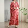 Vintage Long Dress with Cotton and Linen Patterns