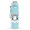 1PC Cloud Twin Penguin Art 750ml Color Plastic Sports Water Bottle Leakproof Flip Straw Lid Suitable for Sports Office Home Use