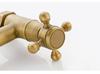 Retro French Copper Wall-Mounted Double Handle Faucet for Kitchen and Balcony.