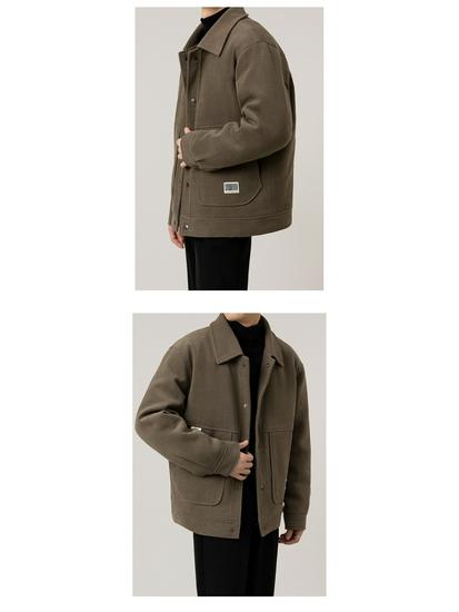 Herren Casual Revers Leichte Jacke – Verdickter Amerikanischer Stil für Frühling und Herbst