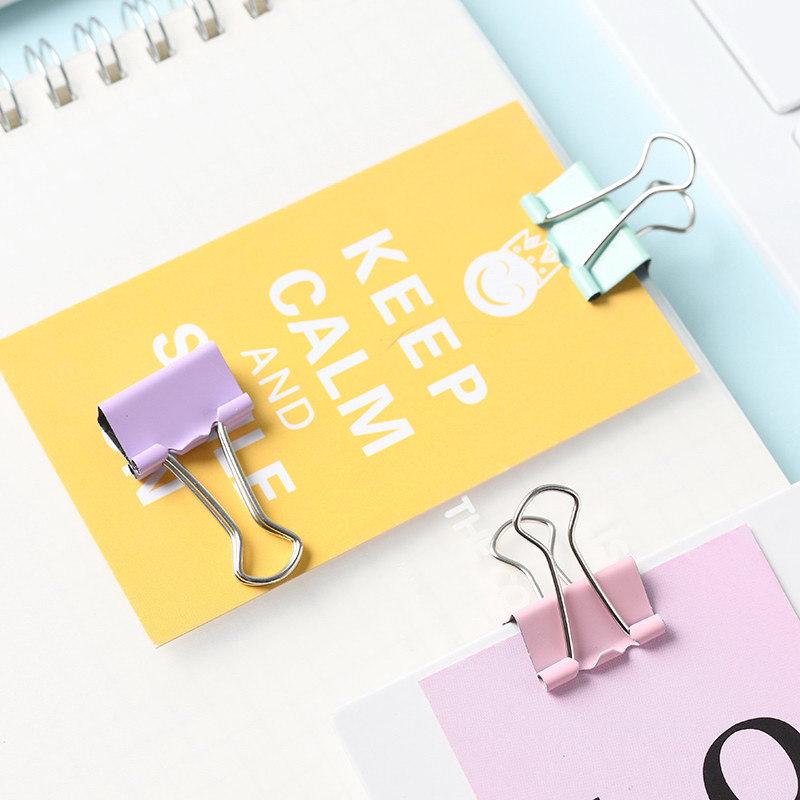 Lidemei Macaron Color Metal Long Tail Clips for Office Supplies