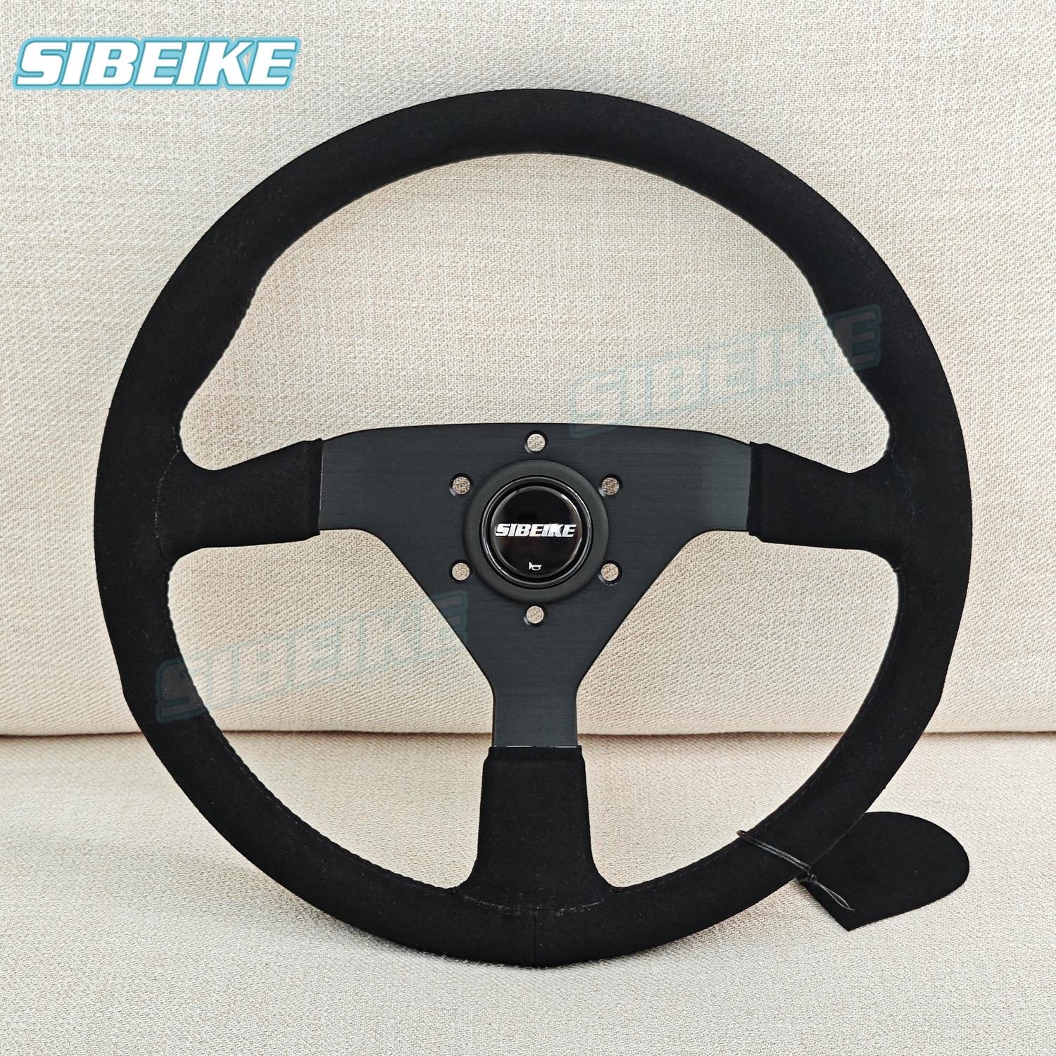 SIBEIKE 350mm Montecarlo Suede Steering Wheel Universal Car Race Sports Drift Steering Wheel