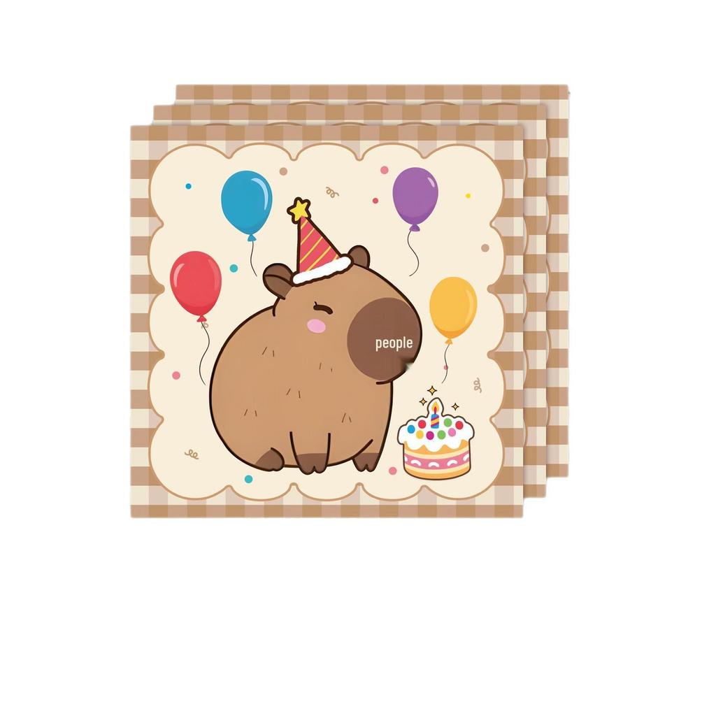 Capybara Party Geschirr: Tier-Themen-Teller, Servietten und Tischdecke für Geburtstagsfeiern
