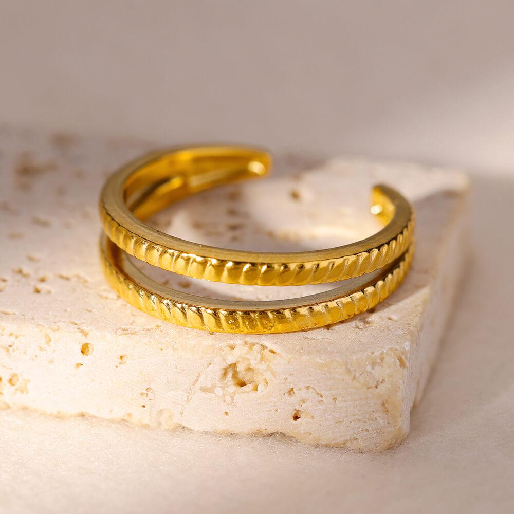 Women Rings Stainless Steel Gold Color Finger Ring for Female Simple Aesthetic Jewelry Accessories Handmade Gifts Anillos Mujer