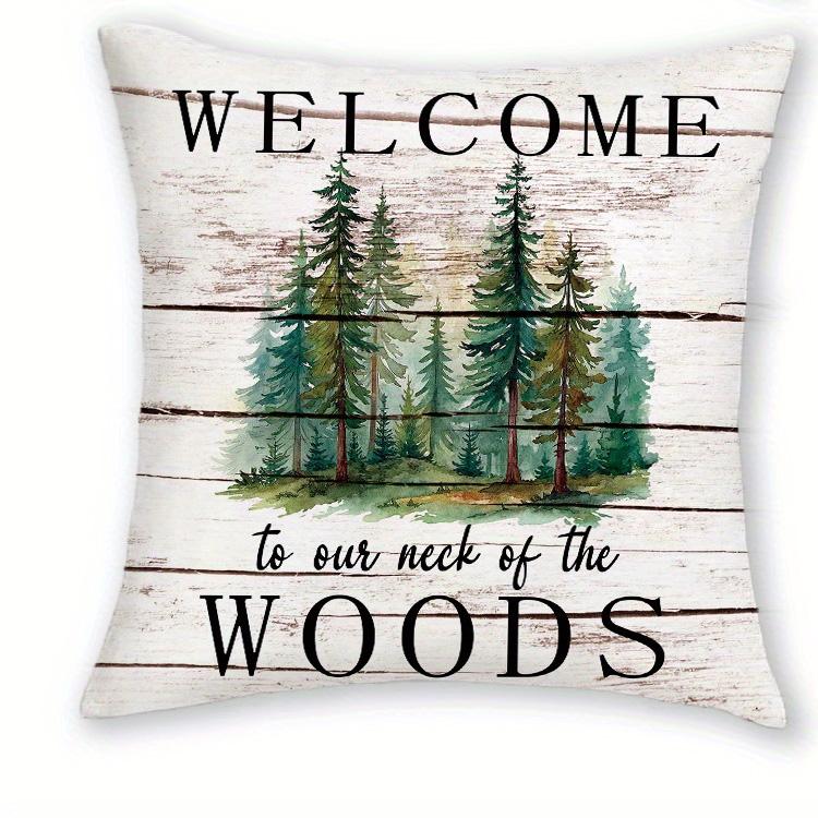 

1/4pcs Rustic Cabin Wildlife Throw Pillow Covers Forest Mountain Deer Bear Farmhouse Cushion Cases for Home Decor Cushion cover 45x45cm-1pcs