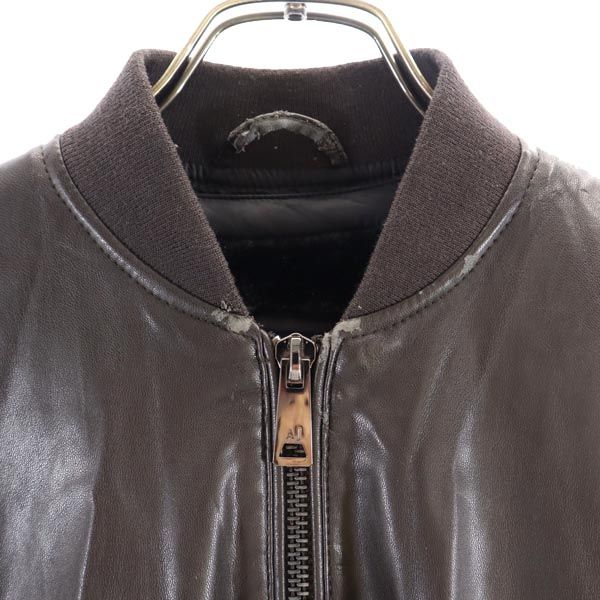 Armani Jeans Faux Fur Lining Zip Jacket 48 Black Series Logo Men's Used