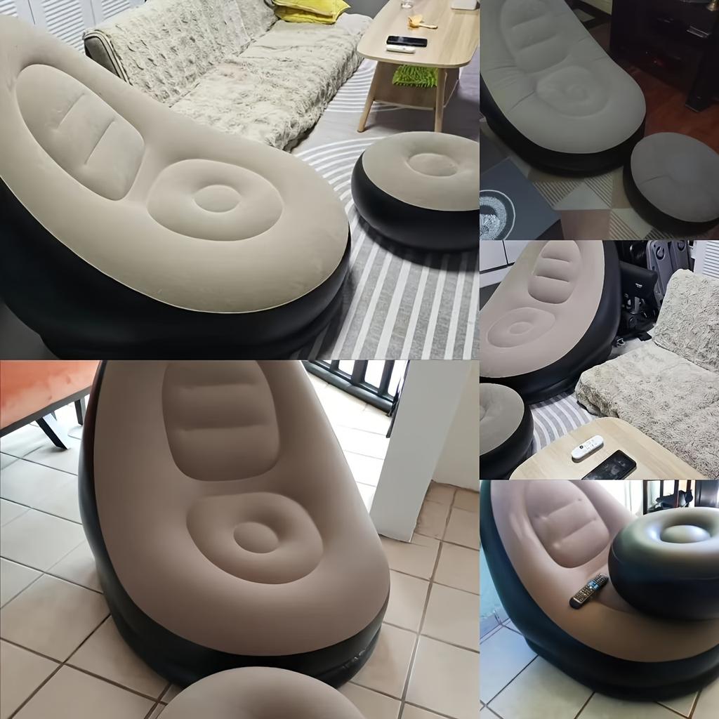 1 conjunto inflável portátil preguiçoso deslizamento-on sofá cor encaixotado moderno casual casa acampamento ao ar livre móvel reunindo sofá