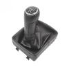 5-Gang Auto Schaltknauf Manueller Schalthebel mit Manschette PU-Leder für VW Polo 9N 9N2 2002-2009