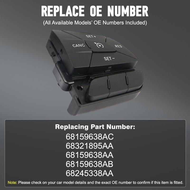 4 P Cruise Control Switch Right Side For Dodge Durango 2014- Jeep Grand Cherokee 2014- 68159638AA 68159638AC