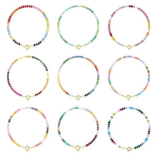 Stone Beads Necklace Colorful Beaded Choker Boho Summer Holiday Necklace for Women Daily Wear Party Beach Vacation Jewelry