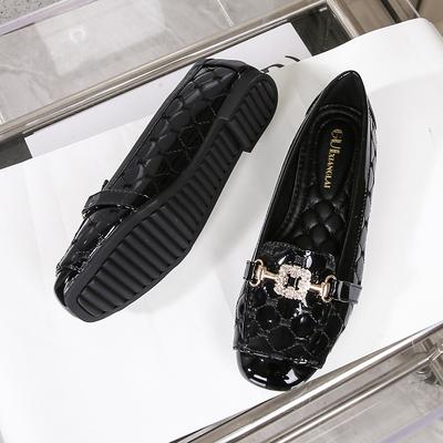 Mode 2025 Nouvelles Chaussures Plates pour Femmes de Haute Qualité Bout Carré Décolleté Semelle Souple Confortable Travail et Loisirs Petites Chaussures en Cuir