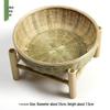 Handmade Bamboo Woven Basket Set - Round Winnowing Basket and Snack Plate for Hotel or Restaurant Use