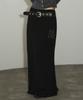 Seulliggeullou Logo Sweat Maxi Long Skirt [Black]