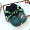 Thickened Christmas Dog Coat Elk Pattern Winter Dog Jacket Dog Plush Zipper Vest  Walking
