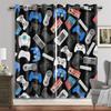 Animated Gamepad Switch Drapes designed for Boys Bedroom Space Graffiti Words Video Games Window Drapes Game Players Living Room Decoration