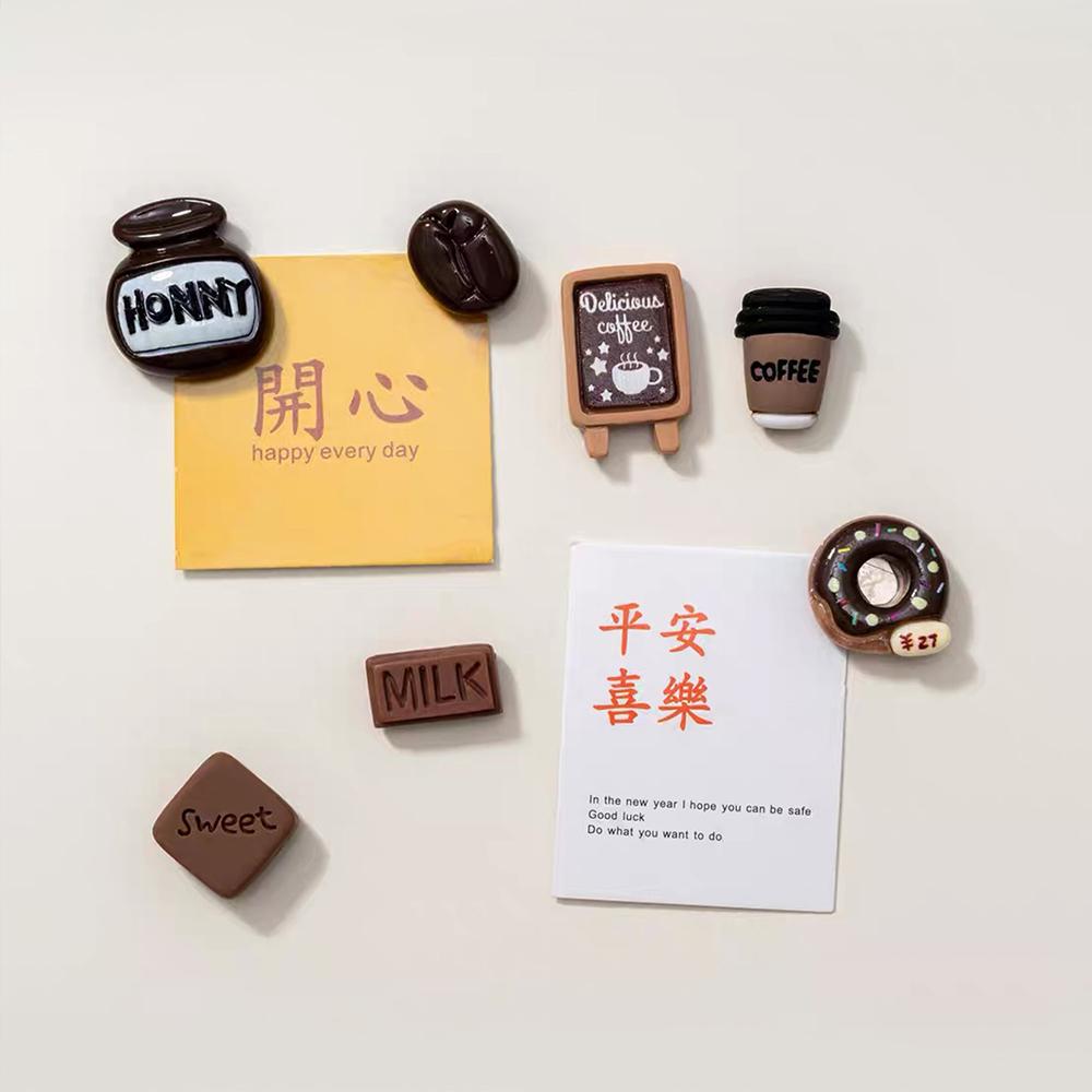10Pcs Coffee Chocolate Simulation Food Fridge Magnets Whiteboard Stickers Refrigerator Decorative Magnets Kitchen Home Decor