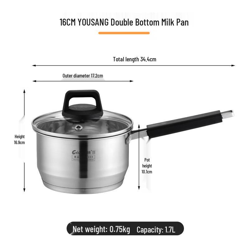 

ZISIZ 304 Stainless Steel Saucepan