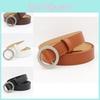 Fashionable And Simple No Hole Women's Belt In Black White Coffee And Pink Colors