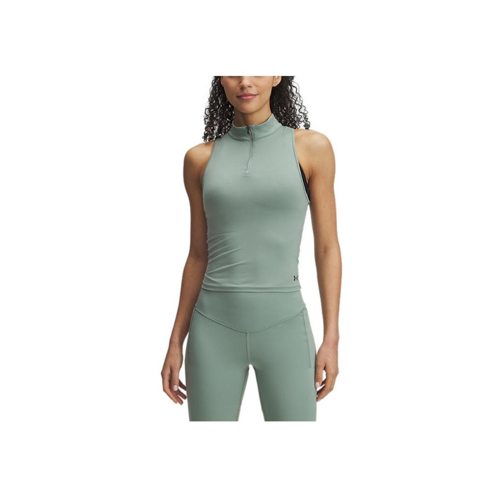 Under Armour Vanish Elite SS25 Breathable Slim Fit Fashion Solid Color Tank Top Women Tops Lime-Green 1389874-348