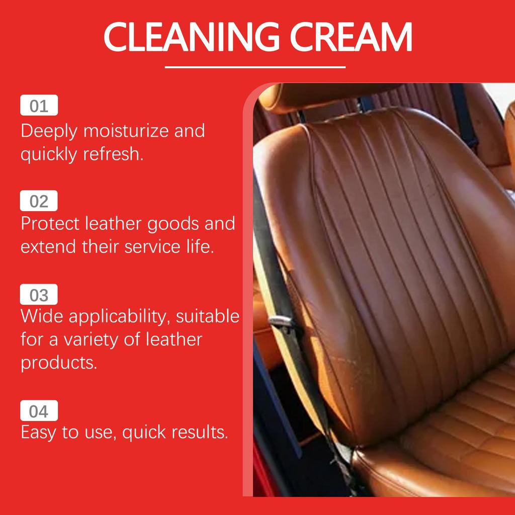 RAYHONG Leather Revitalizing Cream 100g Deep Cleansing, Stain Resistance Suitable for Multiple Scenarios Free Sponge Included