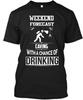 Weekend Speleologie Voorspelling T-shirt Gemaakt in de VS Maat S tot 5XL