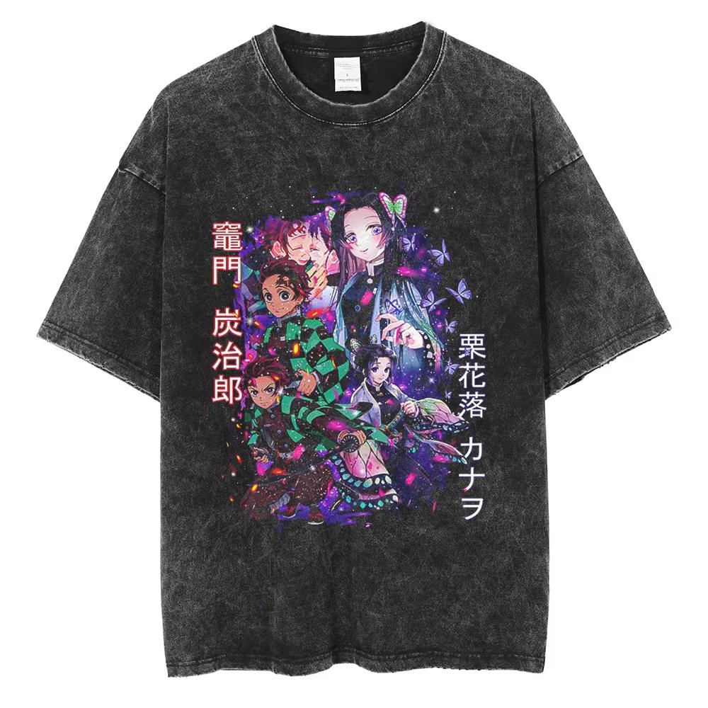 Herren Harajuku Street Style Anime-Liebhaber Herren-T-Shirt Tägliches Aufdruckmuster Angezogenes T-Shirt