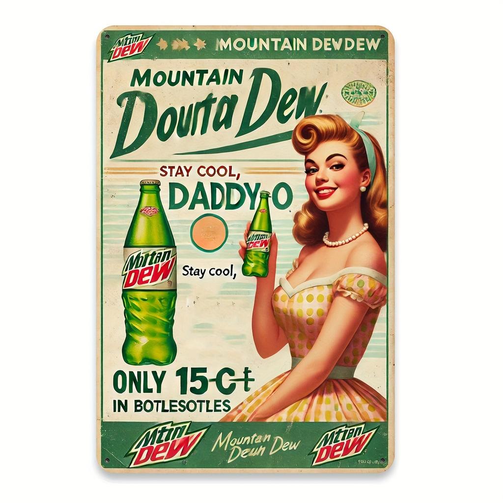 Vintage Pinup Girl Coffee Metal Tin Sign Charming Wall Art For Home Cafe Bar Apartment & Restaurant Decor - Perfect Holiday Gift