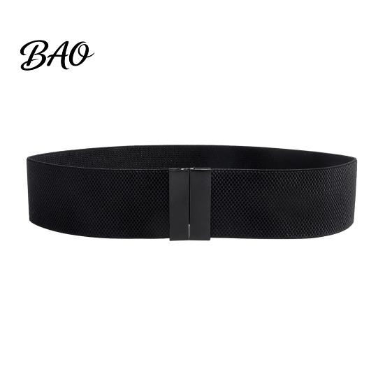 Stylish Waist Modifier Wide Elastic Belt, Adjustable Stretchy Belt with Metal Versatile Decorative Square Buckle, Slimming Waistband for Dresses