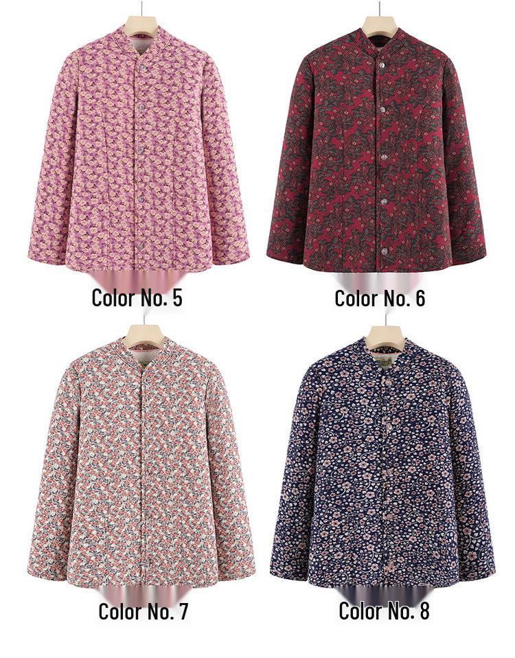 Hřejivý bavlněný kabát s podšívkou ze sametu pro ženy středního a staršího věku: Zimní volná bunda s ochranou pasu z velbloudí vlny