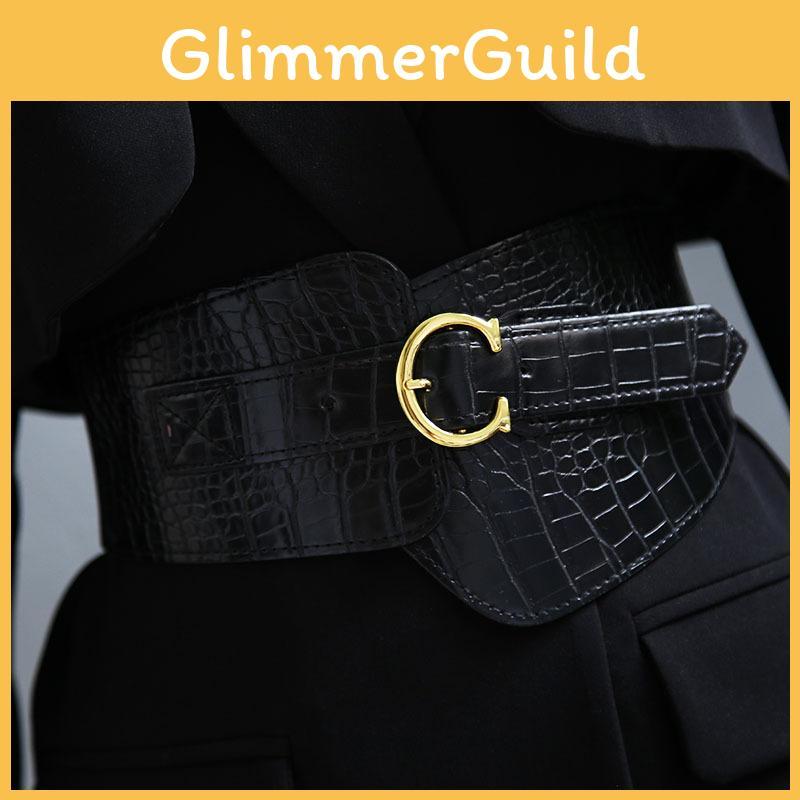 Leather Womens Elastic Waist Belt With Pin Closure For Formal Or Casual Attire