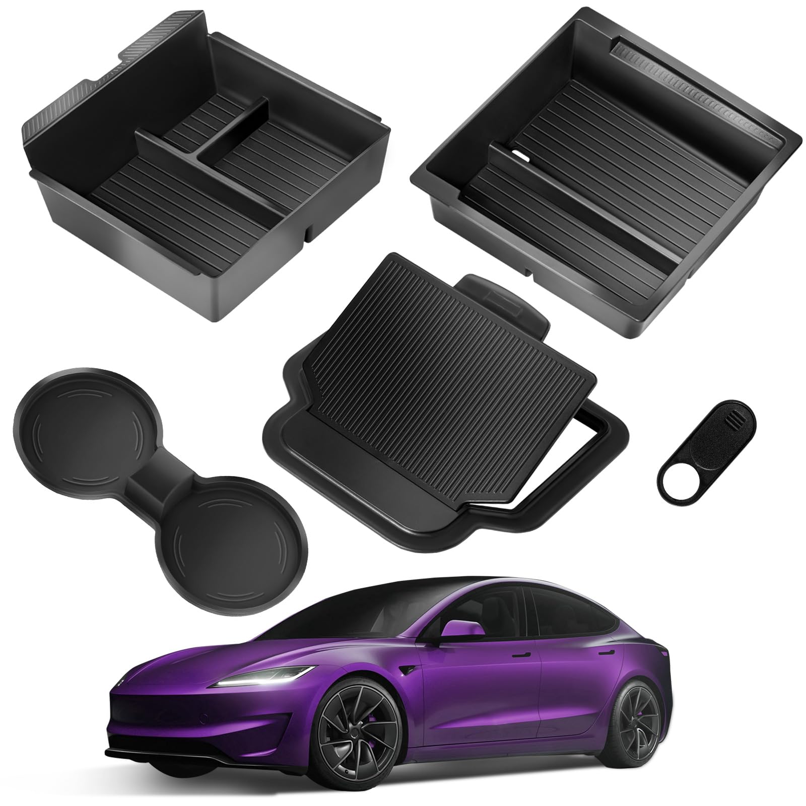 

Органайзер на центральную консоль TSLDRV для Tesla Model Y Juniper Аксессуары 2025 2026 Аксессуары для Tesla Model 3 Highland 2024 2025 2026 Подстаканник чёрный