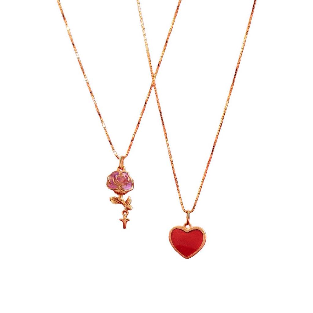 Elegant S925 Sterling Silver Heart Rose Pendant Necklace for Women - Exquisite, Luxurious & Stylish (X105)