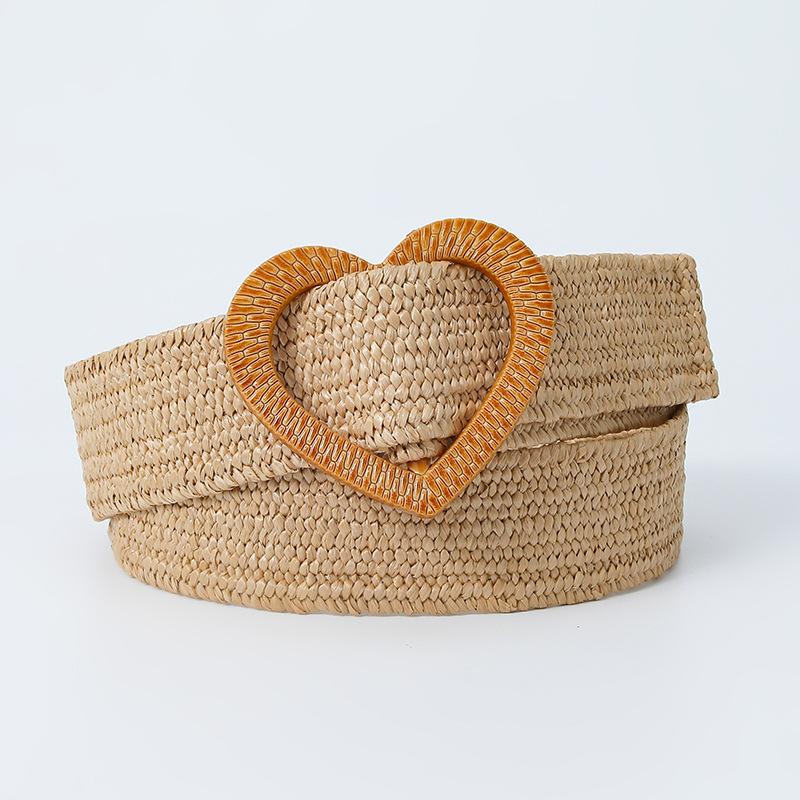 Fine 4Cmpp Grass Sweet Love Buckle Elastic Elastic Woven Belt Small Fragrant Decorative Dress Belt