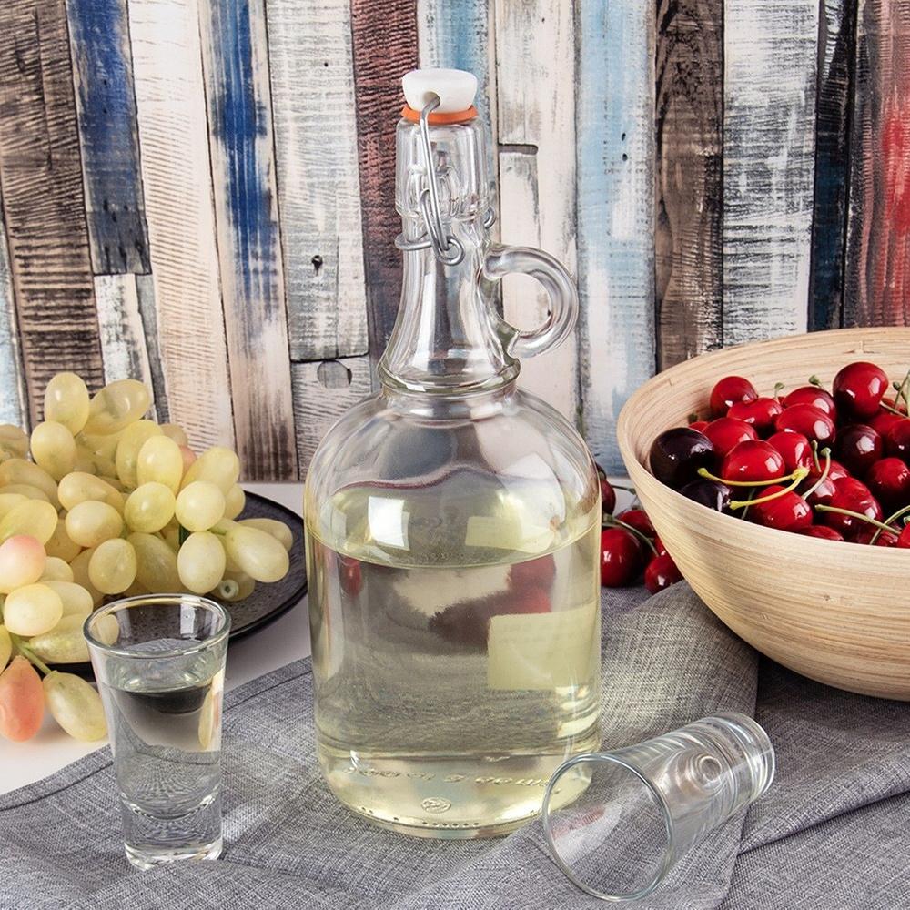 Butelka Szklana Z Korkiem Klipsem Na Wino Nalewkę Likier Syrop Sok 1L