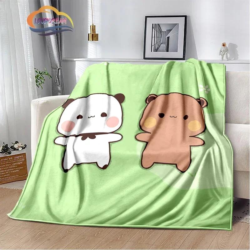 Cartoon Print Bear and Pa Blanket Cute Bubu  Dudu Series  Kids Warm Flannel Soft Comfortable Home Bed
