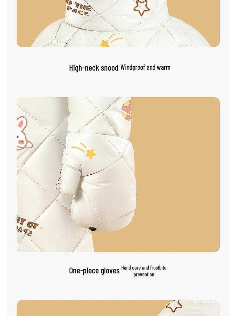 Thickened Winter Windshield & Rear Seat Cover for Children's Electric Cars - Parent-Child Cold-Proof, Windproof Protection