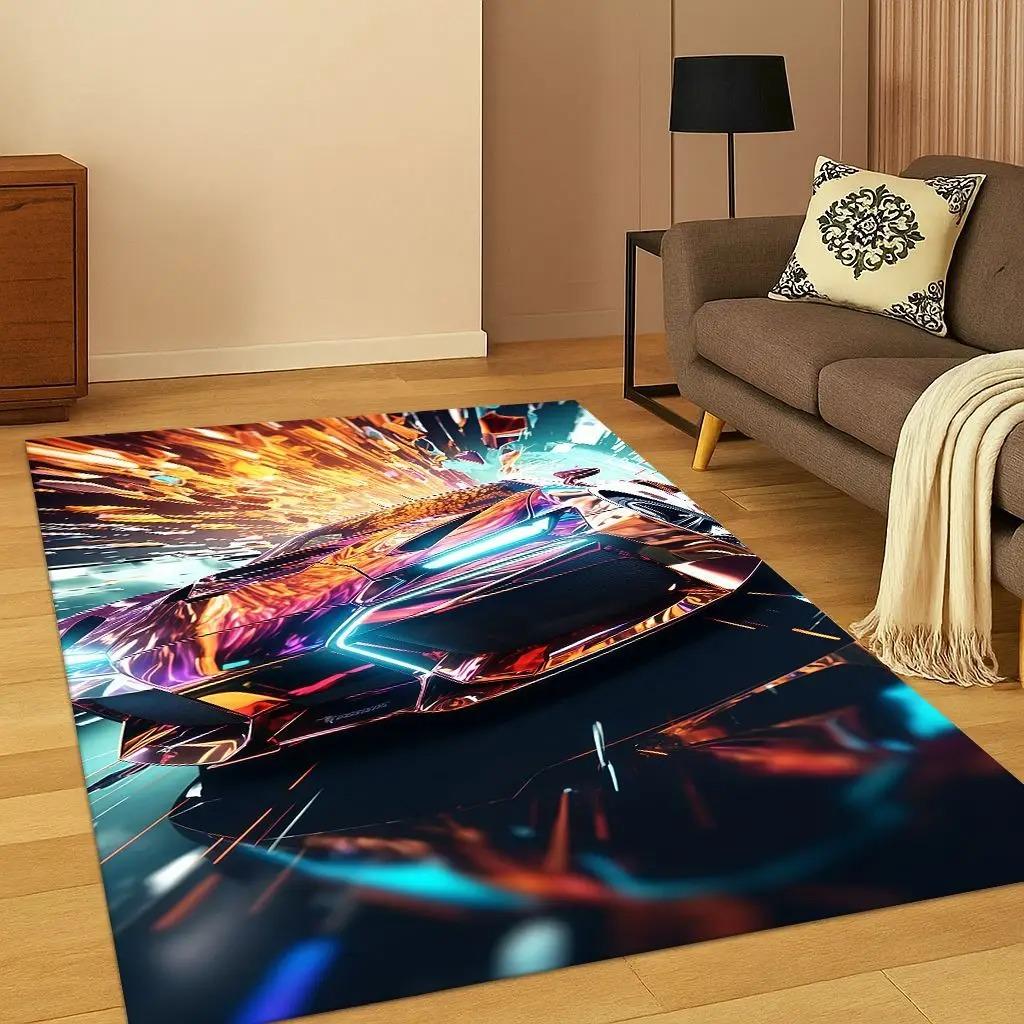 Sports Car Racing Car Carpet Rug for Playroom Living Room Bedroom Home  Kitchen Doormat Decor Carpets for Living Room Carpets