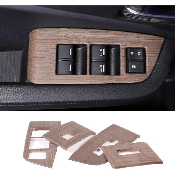 4PCS Window Lift Switch Panel Frame Cover Trim for Honda Pilot 2016-2022/ Passport 2019-2023, ABS Material Car Door Window Glasses Lifter Button