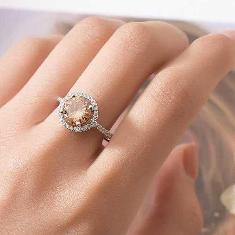 Sace Gems Inel clasic din zircon din aliaj de cupru Bijuterii pentru doamne Cadou de petrecere de promisiune de nuntă Deschis