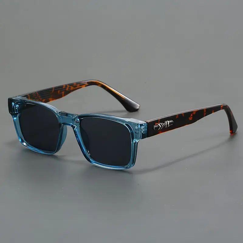 

1PC Rectangular sunGlasses With Stylish Appearance, Trendy Color Blocking, Unisex синий