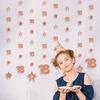 Rose Gold 18th Birthday Decorations for Girls, 8 PCS Number 18 Circle Dot 3D Star Metallic Hanging Streamer Happy 18 Year Old Birthday Party Supplies