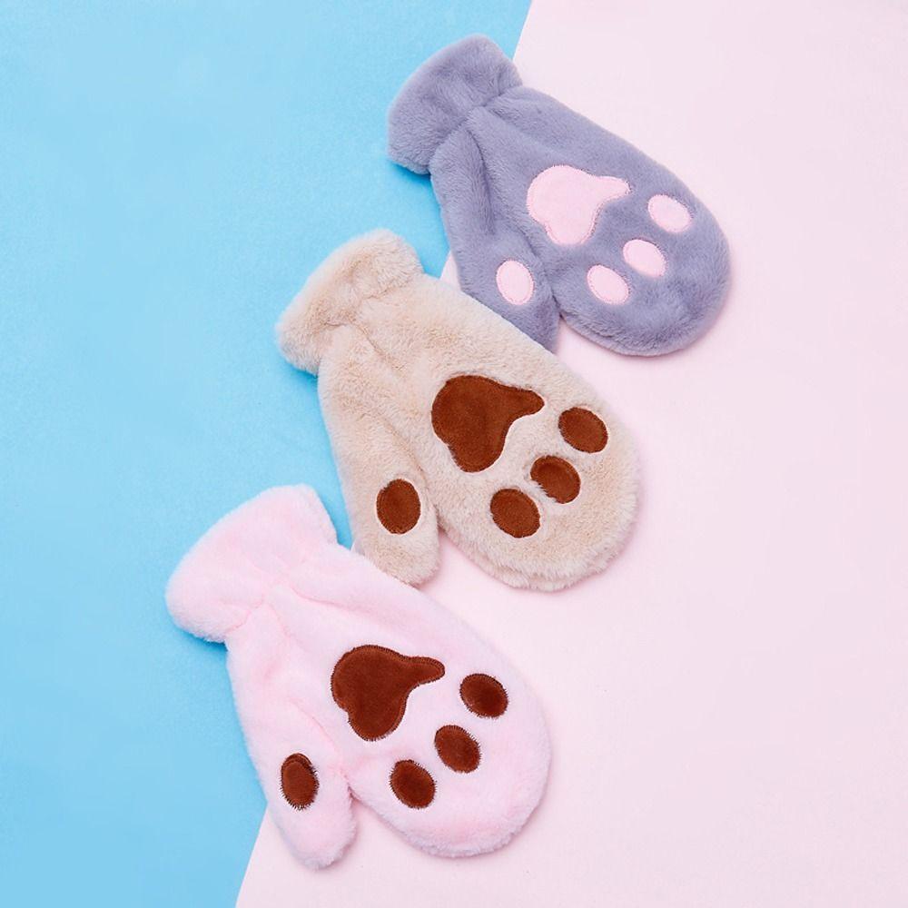 For Women Windproof Autumn Fluffy Anime Cosplay Gloves Winter Paw Mittens Cat Claw Gloves Plush