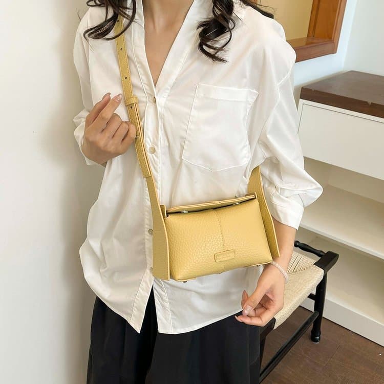 Lychee Metal Clip Crossbody Bag Women's Shoulder Bag